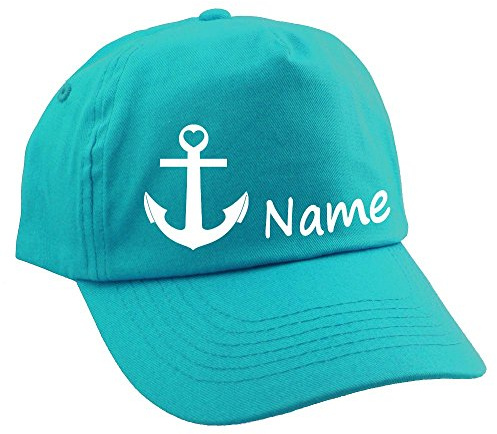 Elefantasie Personalisierte Cap für Kinder Baseball Kappe mit Name oder Wunschwort Bedruckt für Jungen und Mädchen Anker