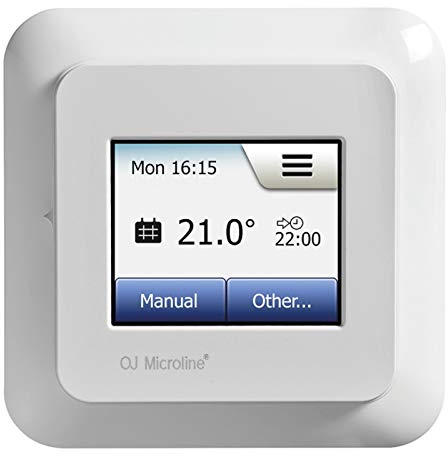 OJ Electronics OWD5 - Termostato digitale WiFi Touch, da incasso, per riscaldamento a pavimento elettrico o ad acqua, controllabile tramite app