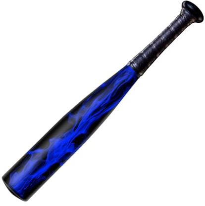 SECOTAN Baseball Bat, Aluminum One Hand Training Bat, Baseball/Softball/Teeball Mini Training Bats, Batting Practice, Tire Pressure Checker, Multi-Purpose Bats for Versatile Use (17inch | Blue Flame)