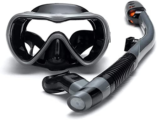 Samnuerly Tauchmaske, großer Rahmen, Taucherbrille, voll atmend, beschlagfrei, Schwimmbrille, Maske, Vollgesichts-Schnorchelmaske (A)