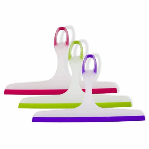 Shower Squeegee Heavy Duty Window Screen Wiper With Rubber Blade Glass Cleaner Scraper Washer Tool For Cleaning Mirrors Tiles Windows Showers Glass Doors Supplies Home Accessories Assorted Colour(1Pc)