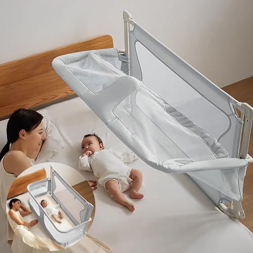 3 in 1Beistellbett Baby, Babywiege, Stubenwagen Babybett, Baby Bett,reisegitterbett, beistellbett Baby boxspringbett, Beistellbett mit Moskitonetz, Tragbares Bett für Säuglinge/Neugeborene(Creamy-whit