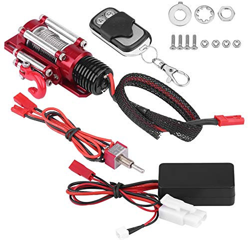 RC Metal Winch, 1/10 Scale RC Model Vehicle Crawler Car Accessory Metal Winch With Remote Controller Vehicle Scale Accessories Vehicle Bodies & Scale Accessories