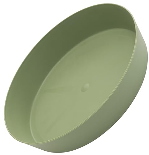AERZETIX - C73862 - Lot de 5 Soucoupes Dessous Plateaux Ø intérieur 140 mm pour Pot de Fleurs - Couleur Vert Olive - en Plastique - Plantes Jardinier