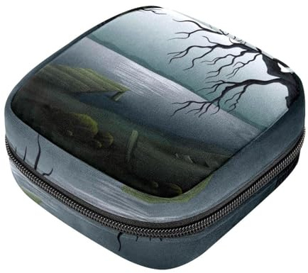 RODAILYCAY Damenbinden Aufbewahrungsbeutel für Damen, große Kapazität, Menstruationspad-Tasche, Wald, Menstruationstaschen, Tampon-Sammelhalter, Geldbörse