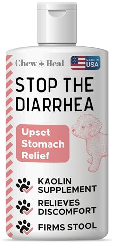 Chew + Heal Labs Anti Diarrhea for Dogs 2oz (60ml) - Fast Relief Liquid Dog Diarrhea Supplement with Kaolin Pectin Formula - Effective Diarrhea Treatment and Dog Health Upset Stomach Supplement