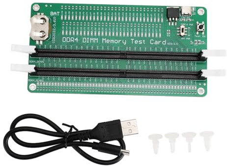 DDR4 Memory Tester, Desktop Computer Test Card for DDR4 Memory, with LED Indicators, USB C Power Input Port, Applicable for DDR4 Memory Test