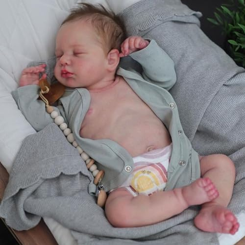 Anano Real Life Babypuppen Silikon Ganzkörper Mädchen 20 Zoll Reborn Babypuppen Realistische Neugeborene Babypuppen, die echt lebensecht aussehen Reborn Puppen Weiches Leben wie Babypuppen