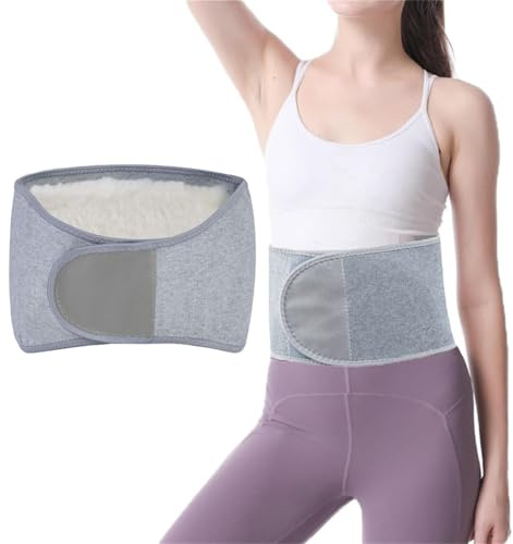 HPONEZJ Rückenbandage Winter Rückenwärmer Damen Herren Taillenwärmer Thermo Plüschfutter Nierenwärmer Verstellbar Taillenschutz Wärmegürtel Warm Rückenstütze für Rücken Taillen Schmerzlinderung L