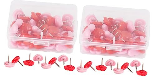 Lurrose 100stücke Boxen Herzförmige Pushpins Farben Für Korktafeln Dekorative Daumenstecker Für Karten Und Ankündigungen Zubehör Für Zuhause Und Büro