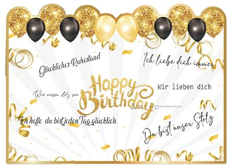 Jätte födelsedagskort – 53 x 38 cm grattis på födelsedagen gratulationskort | gigantiskt gästbokkort, gratulationskort enormt födelsedagskort, grattis på födelsedagen gratulationskort för