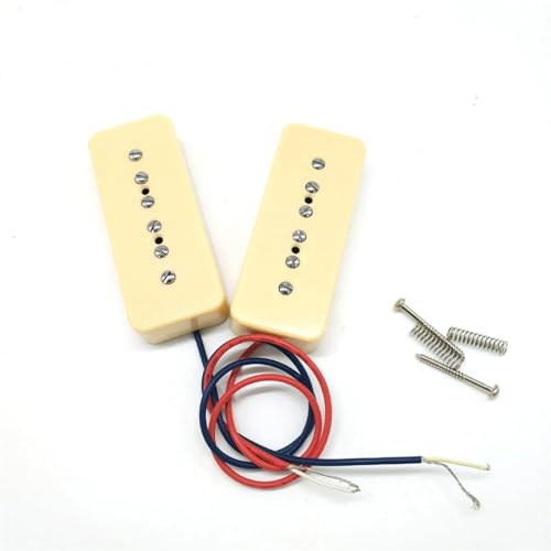 2 Stücke P90 Elektrische Gitarre Pickup Neck Bridge Pickups 50mm/52mm Polabstand for Elektrische Gitarre Zubehör(Yellow)