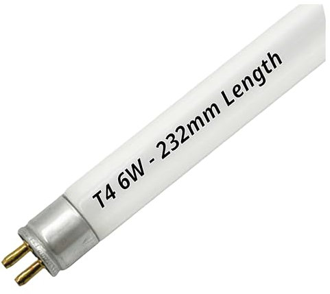 LevoLutz T4 6W Fluorescent Tube 3400K Under Cabinet Kitchen Light Bulbs - Soft White, 232mm Including-Pins / 218mm Excluding Pin. G5 Cap 2-Pin Base, High Efficiency Lamps