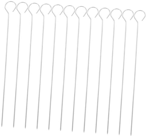 MINAOLULUS Lot de 30 Bâtonnets à Griller en Acier Inoxydable Argenté, Surface Lisse et Facile à Nettoyer, Accessoire de Barbecue pour Grillades en Extérieur