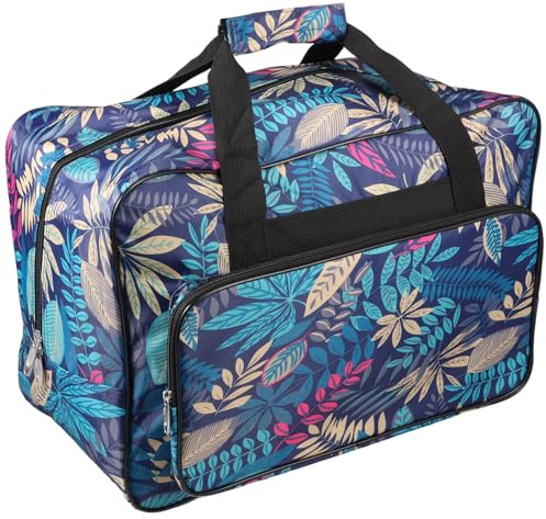 TNTGMG Borsa per macchina da cucire, borsa per macchina da cucire, con manici e scomparti multipli, 46 × 23 × 32 cm, tessuto Oxford, accessori da cucito, organizer o strumento da cucito, verde, 46×23×