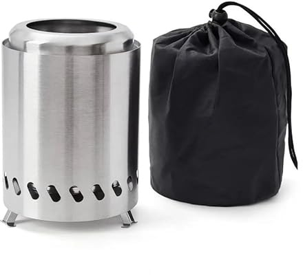 Kamin mit Abnehmbarem Aschekasten Rauchfreie Feuerstelle Tragbare Edelstahl Mini Feuerstelle mit für Outdoor für Holz für Camping (A)