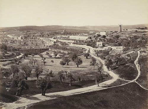 XcBAIHOUD Vintage Art Print Poster Canvas Prints Valley Landscape with a Wind Mill and Olive Groves by Félix Bonfils Picture Mural for Office Decor 60x90cm