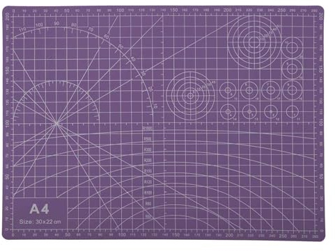 CAPASTEC Selbstheilende Schneidematte 30x22cm (A4) Doppelseitige Bastelplatte Nähtischunterlage Schneidematte Für Nähen Basteln Stoff Scrapbooking Lila