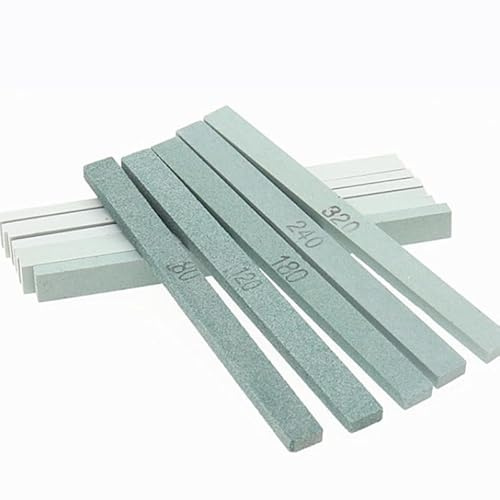 Tofficu 12Pcs Carborundum Polishing Stones 5.91X0.47X0.24In Professional Whetstone Set for Grinding and Polishing Jade Agate Rock Sharpening Tool