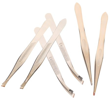 ABOOFAN 6 Piezas Kit de Pinzas Precisas de Acero Inoxidable para Pestañas y Cejas Puntas Rectas Inclinado Curvo Aplicador para Extensiones y Racimos Herramienta Profesional para Belleza