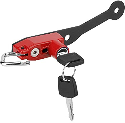 Cocoarm Lega di Alluminio, Rosso, Serratura a Chiave, Compatibile con MT-07 FZ-07 FJ-07, Supporto Antifurto per Lucchetto per Casco, Design Professionale, Materiali di Alta qualità, Sicurezza (rosso)