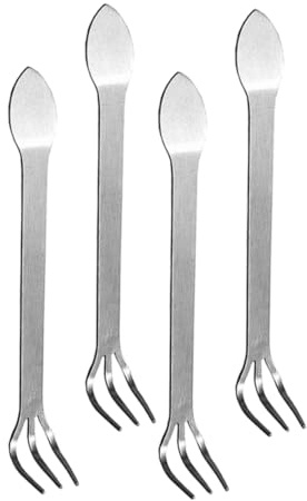 VICASKY 4 pezzi Rastrello da Giardino in Acciaio Inossidabile Mini Attrezzo Manuale Doppia Punta per Allentare e Pressare Terreno Versatile per Orto Rimozione Erbacce e Cura Bonsai