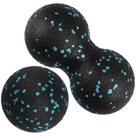 Set di 2 palline da massaggio, palline da massaggio Trigger Point Release Lacrosse, palla fasciale per piedi, palla da massaggio, palla per allenamento fasciale, palla singola + doppia (blu)
