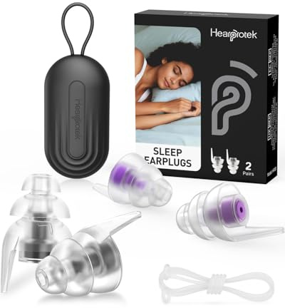 Hearprotek 2Paar Ohrstöpsel zum schlafen,36dB Gehörschutz ohrenstöpsel für nacht gegen schnarchen-noise cancelling ohrstöpsel silikon ohrenschutz für schlaf seitenschläfer arbeit konzert flugzeug adhs