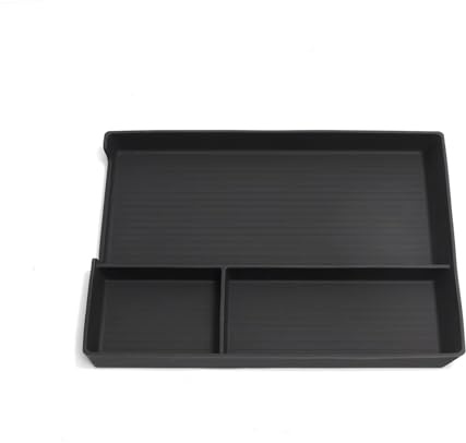 LVDLRAJJ Scatola portaoggetti Compatibile con Mazda CX-80 Scatola Portaoggetti Bracciolo Timone Destro Organizer per Vassoi per Auto in Silicone Accessori Riordino Nero