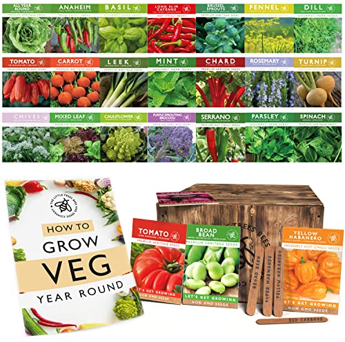 Vegetable Seeds for Gardening, 25 Heirloom Seed Varieties Included in This Grow Your Own Vegetable Kit, The Little Trees Bees and Seeds Company