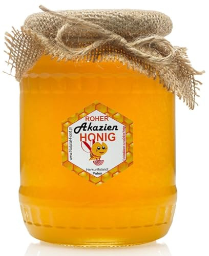 RAW HONEY | 17,6kg | Acacia Honey in glass jars | 16 x 1,1kg | Absolutely Pure, Raw, Natural, Unpasteurized | Fresh | Made By Bees.