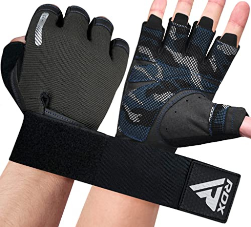 RDX Gewichtheberhandschuhe, zusätzliche Dehnbare Lange Handgelenkstütze, voller Handflächengriff, Männer Frauen Fitness HIIT Workout, Bodybuilding Krafttraining Radfahren Übung Home Gym Ausrüstung