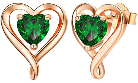 LAVUMO Herz Ohrringe Silber 925/Messing Rosegold Gold Damen Ohrstecker | Geschenke für Frauen Freundin Mama Beste Freundin Mutter Oma zum Geburtstag Valentinstag Weihnachten Schmuck Damen
