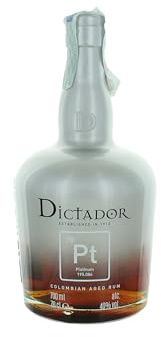 DICTADOR - XO Platinum - Rhum Vieux Ambré - Assemblage Unique de Rhums de 25 à 35 ans - Origine : Colombie - Notes de Caramel - 40% Alcool - 70 cl
