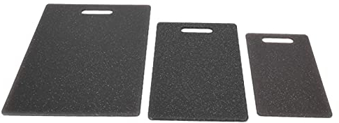 Tagliere in plastica, set di taglieri 3 pezzi senza BPA, modello finto marmo lavabile in lavastoviglie per ristorante, casa, cucina(Tagliere in finta pietra nera)