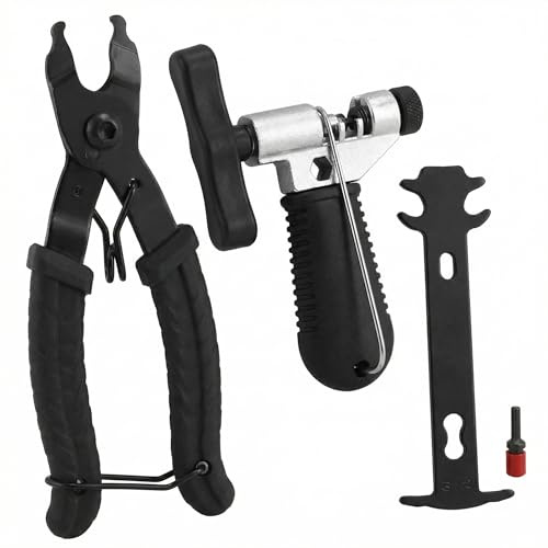 QWORK® Universal Bicycle Chain Tool, Bicycle Chain Repair Tool for 6/7/8/9/10 Speed, Bicycle Chain Pliers + Chain Rivet Breaker Separator Tool + Checker Repair Tool Set