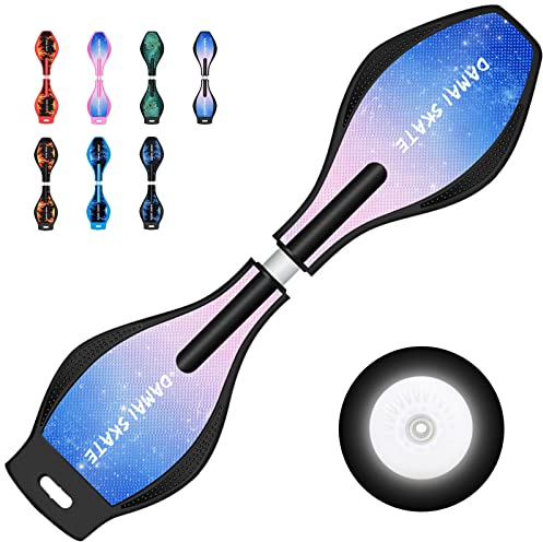 Bueuwe Waveboard Kinder ab 8 Jahre, Snakeboard mit ABEC-7 Kugellager, Skateboard mit Leuchtrolle, Streetsurfing Waveboards für Mädchen Junge und Jugendliche, Bis 100 kg, 86x23x9 cm,6