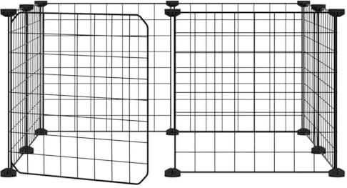 vidaXL Haustierkäfig mit Tür 8-TLG. Schwarz 35x35cm Stahl Kleintierkäfig