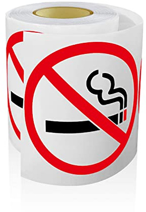 Meitaat 200 Stück Rauchen Verboten Aufkleber 7,6 cm Rund No Smoking Schild | Selbstklebende, Innenbereich Verbotszeichen, Etiketten , Rolle, Sticker, für Fenster Tür Geschäft