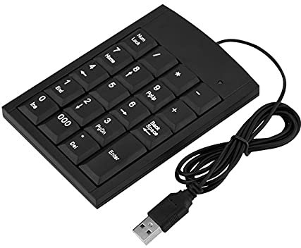 Ejoyous Mini Numeric Keypad, USB Numeric Keypad 19 Keys Portable Small Keyboard with 1.5 M Cable for Laptops Desktop Computers