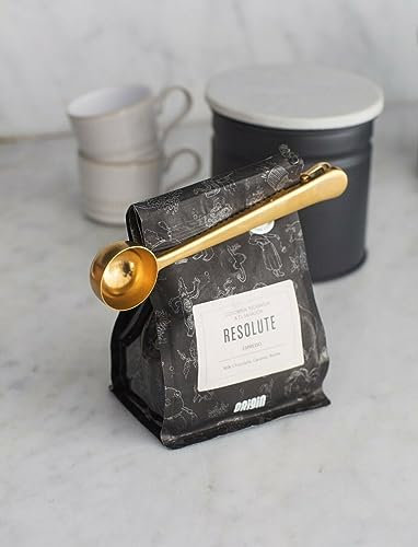 Brass Coffee Scoop with Crocodile Clip, Brompton Practical Measure