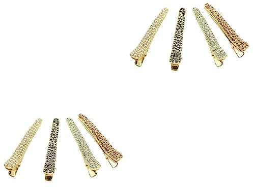 Beavorty 2 Set Di Fermagli Per Con Strass in Coccodrillo Per Acconciature Da Salone Accessori Per Da Donna E Da Ragazza 4 Pezzi*2