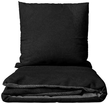 Leonado Vicenti Winter Bettwäsche Thermo Fleece Uni Flauschige Wendebettwäsche Set warm Bezug kuschelig, 2teilig, 155x200 cm
