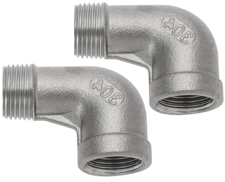 OTOTEC 2 conectores de codo de 1/4 de pulgada de acero inoxidable 304, conector de codo de tubo de codo de 90 grados para conversión de conexión de tuberías
