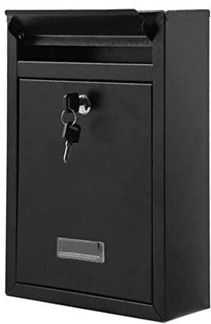 Large Size Post Box Wall Mounted Letter Box Easy to Install Steel Mail Box Parcel Letter Delivery Weatherproof Post Box with Nameplate and 2 Keys Stylish Letterbox to Keep Your Mail Safe