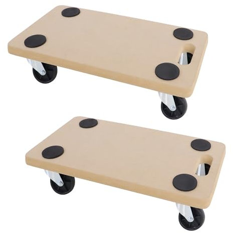 YUENFONG 2 Stück Transportroller Rollbrett, inkl. Gummipads PP-Räder, Transport Rollbrett bis zu 200 kg Traglast Jede pro, Plattformwagen Möbelroller für Möbel-Transport Umzug