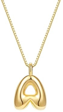Halora Bubble Letter Necklace Gold Balloon Initial A Necklace Kette Mit Buchstaben Halskette Anhänger Buchstabenkette Damen
