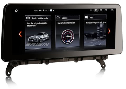 Erisin 12,3 Pulgadas 8-Core 8GB+128GB Android 14 Radio Coche Bluetooth GPS Navegación para BMW X3 F25 X4 F26 (2011-2013) Sistema CIC Soporta CarPlay Android Auto Dab+ DSP WiFi iDrive Canbus Estéreo