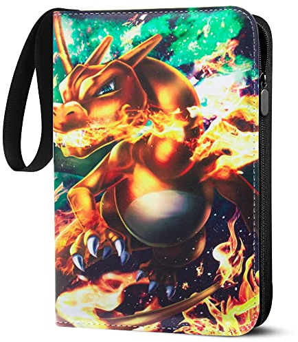Sammelalbum für Pokemon Karten, 50 Seiten 400 Taschen Sammelkarten Album, Tragbar Wasserdicht PU Karten Heft, Sammelkartenalben Es ist das Geschenk für Kinder 50 Pcs Seite