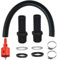 Kit de raccordement pour citerne de pluie avec tuyau de 1 m, 2 raccords de tuyau, 2 joints d'étanchéité en silicone, 2 colliers de serrage en acier inoxydable et ouvre-trou pour tonneaux d'eau de